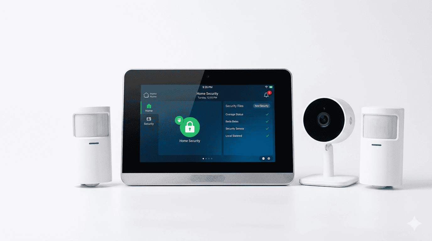 ADT Smart Home security starter kit with panel and sensors
